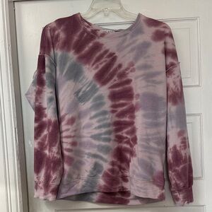 Tie-Dye Long Sleeve sweatshirt Purple and Pink XL